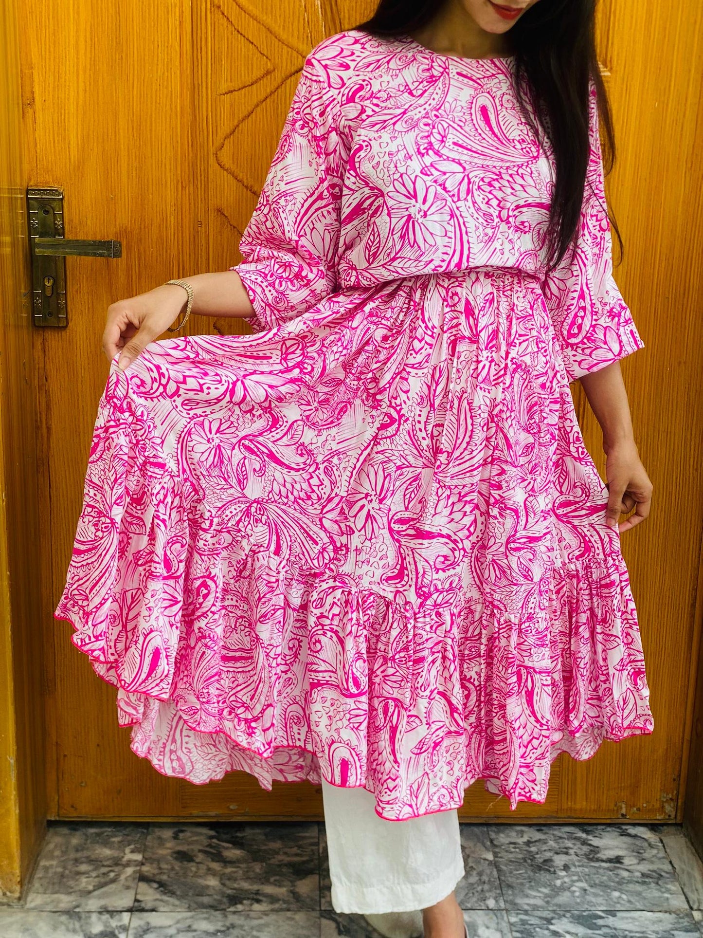 Arabic linen Turkish Frock