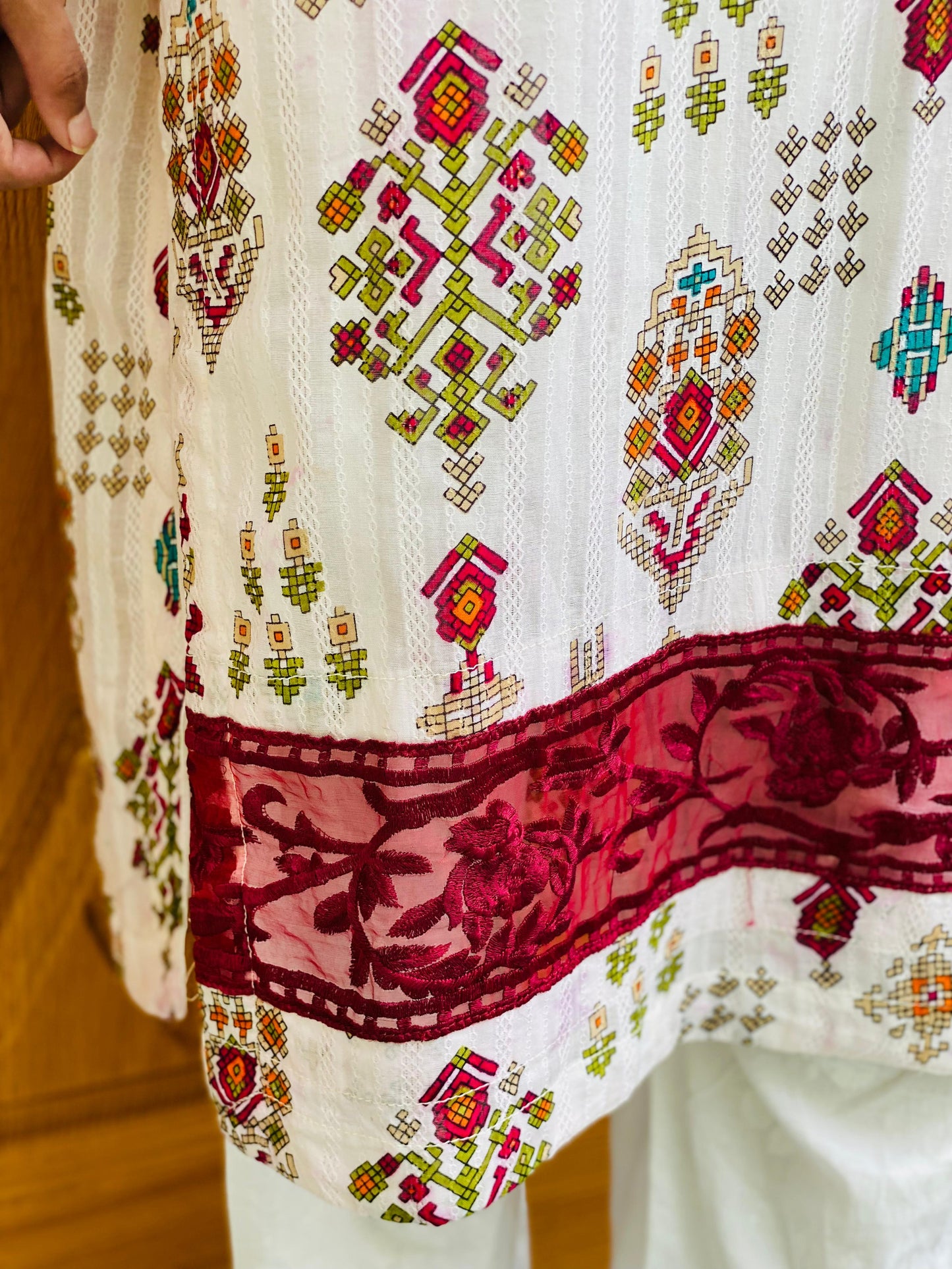 White Tarkashi suit
