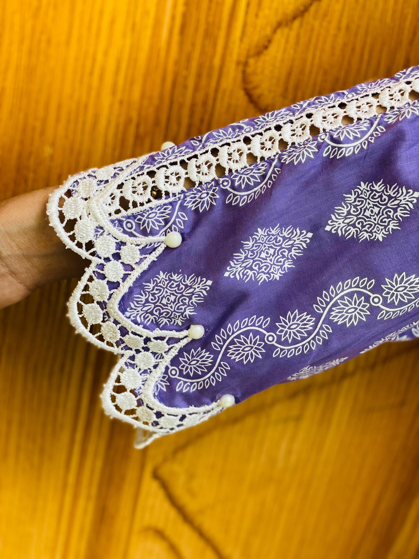 Lavender paste printed suit