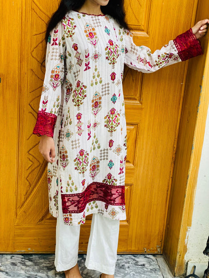 White Tarkashi suit