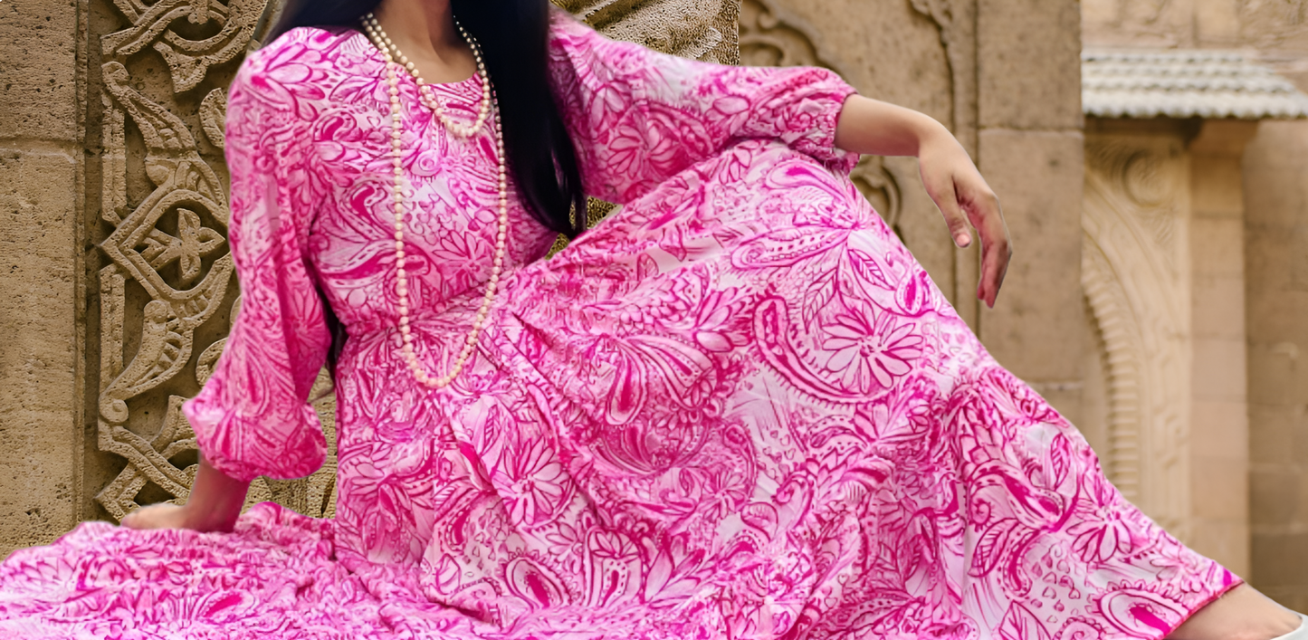 Arabic linen Turkish Frock