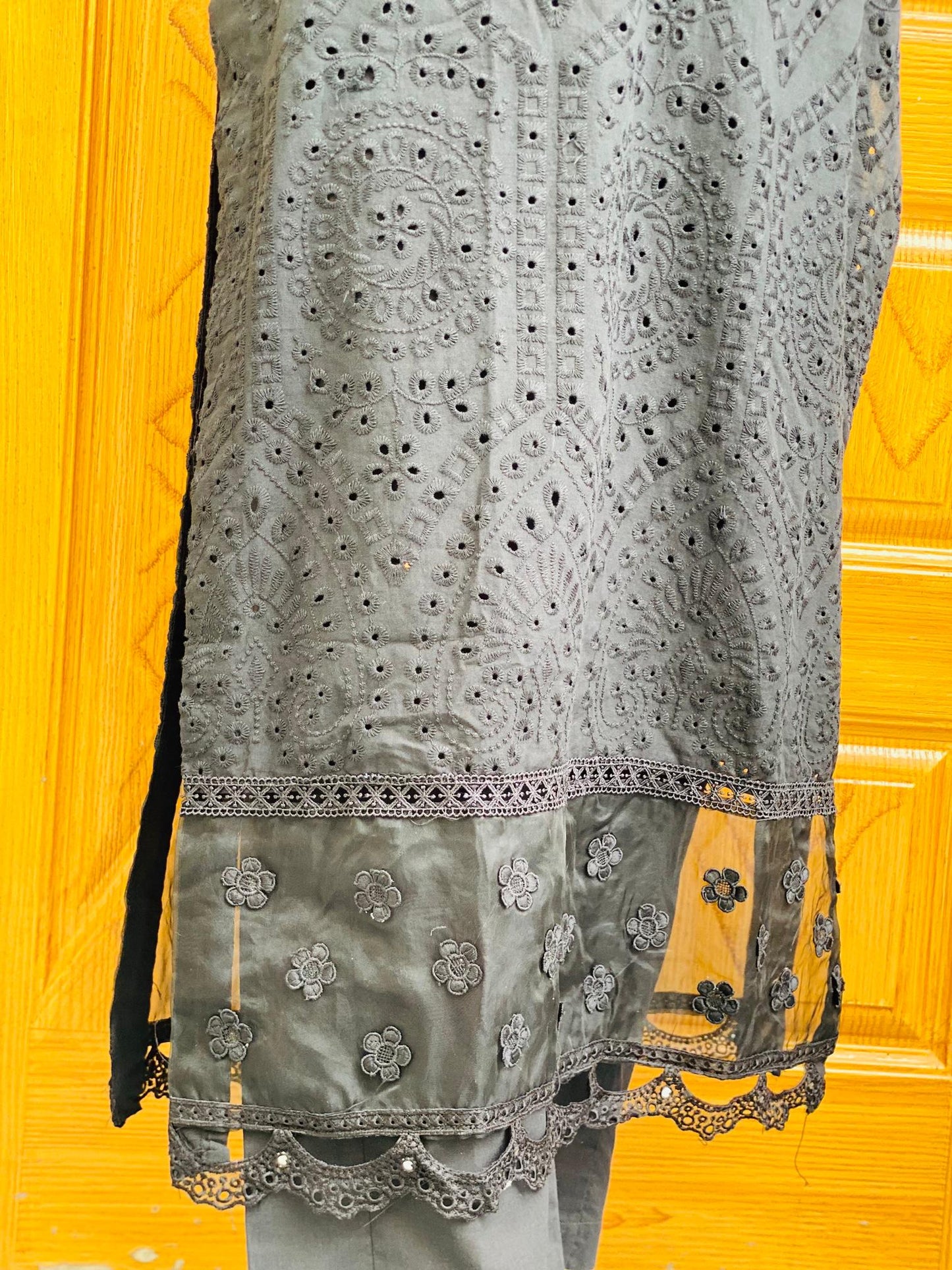 Black Chukankari suit