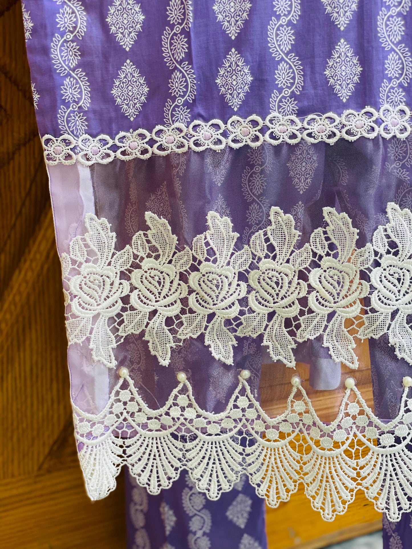 Lavender paste printed suit