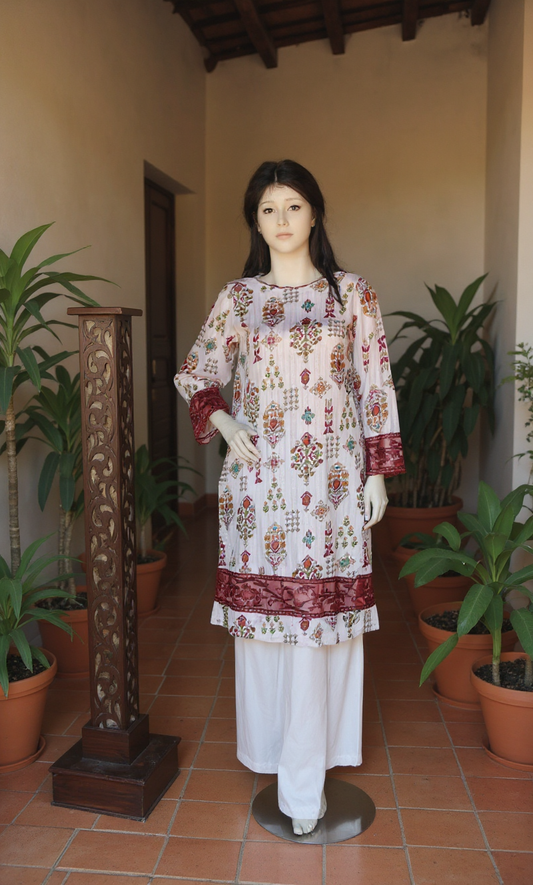 White Tarkashi suit